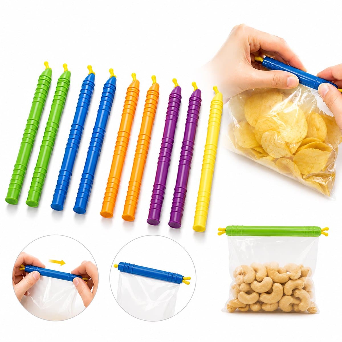 BOTC Vershoudclips - Zaksluiters - 10 stuks - Herbruikbare Luchtdichte Sluitclips – voor Snacks, Chips, Koffie & Diepvries