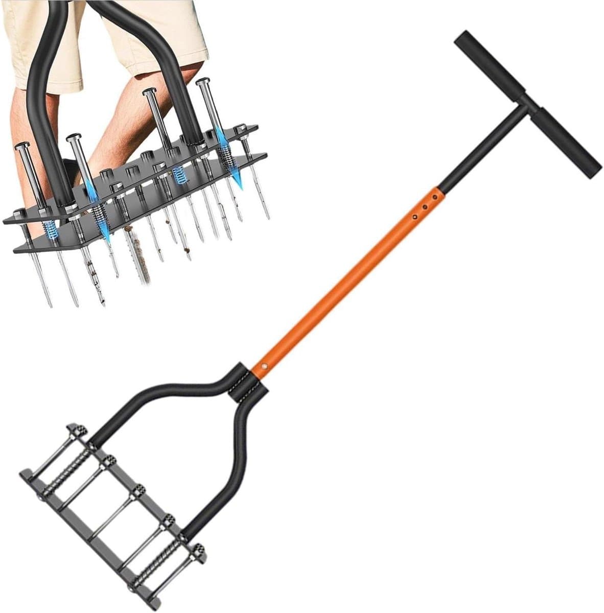 Gazonbeluchter Handmatig - Grasbeluchter Tuin - Bodem Verbeteren - Zelfreinigend Ontwerp - 41 x 21 x 13 cm - Grijs