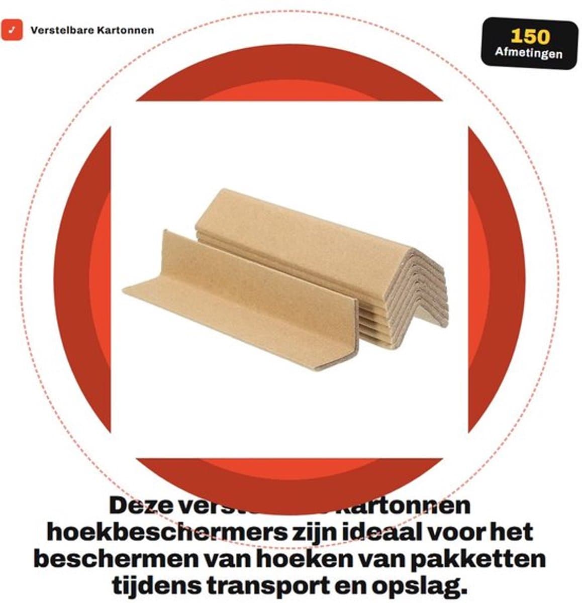 Hoekbeschermer Verstelbaar - Kartonnen Hoekbeschermers - L-vormig 150 x 30 mm - 3 mm Dikte - 24 Stuks - Bescherming voor Kunst en Verpakking - Hoekbescherming