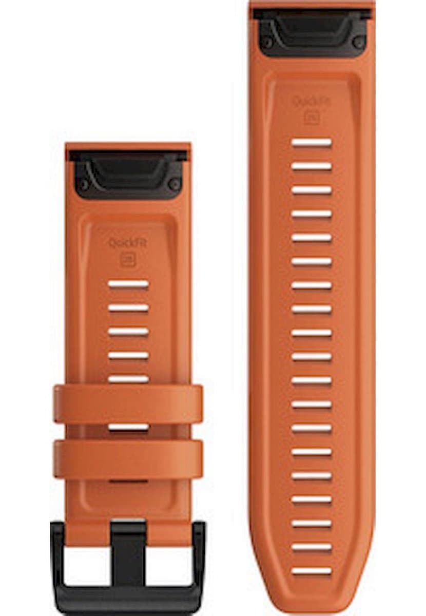 GARMIN QuickFit band 26 mm, siliconen, oranje, zwarte gesp