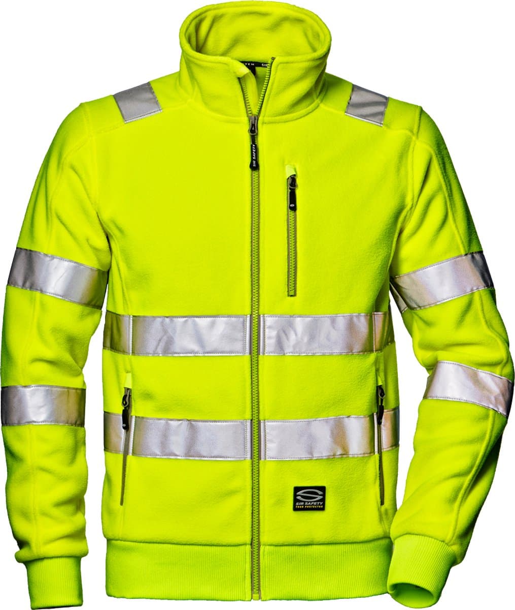 SIR SAFETY COMFORT Hi Vis Reflecterend Microfleece Rits Werktrui HEREN Veiligheidstrui Geel - EN ISO 20471 Klasse 2