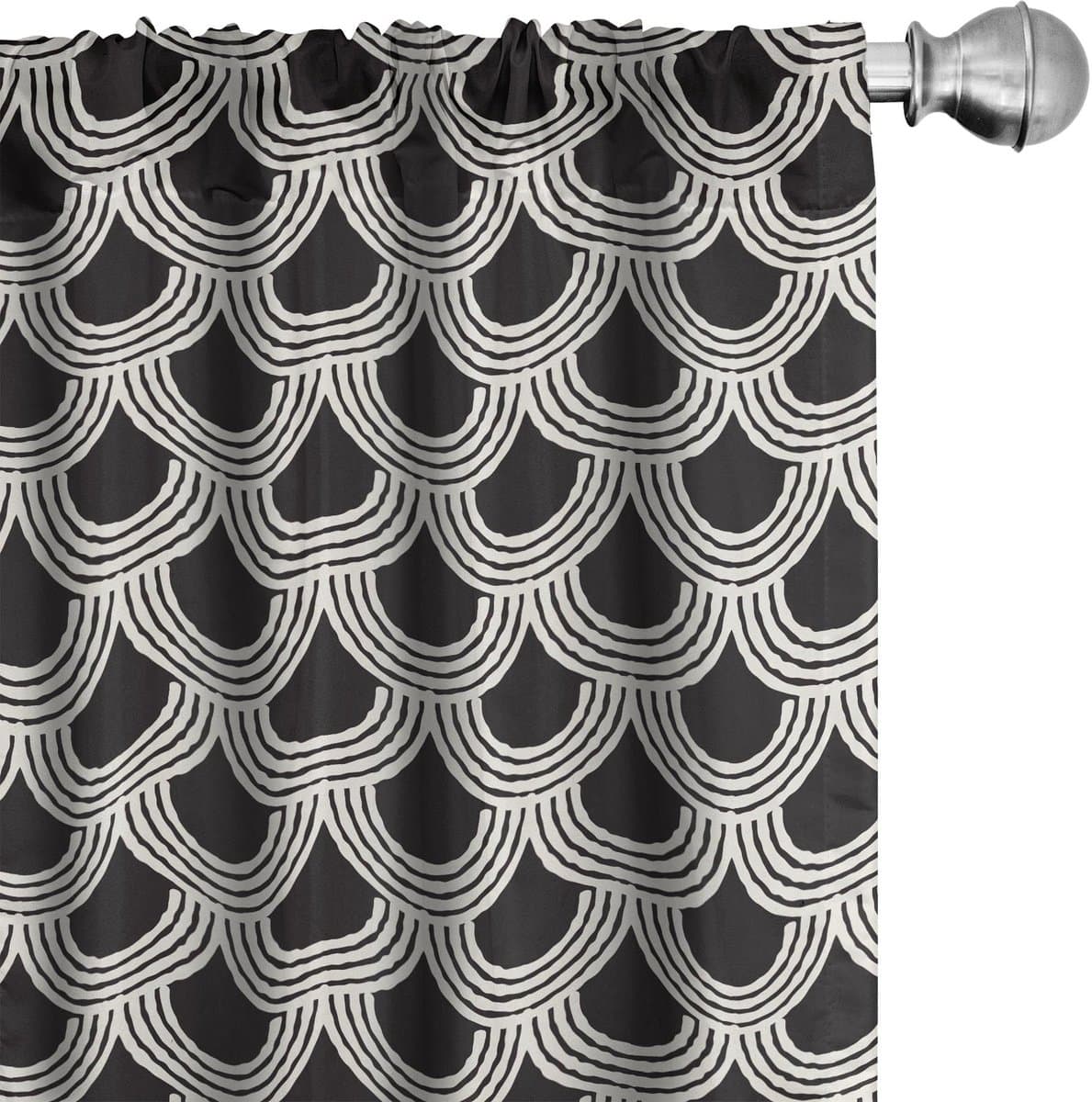 ABAKUHAUS – Gestreepte gordijnen 2x75x225 cm – Microvezel, halfschaduw