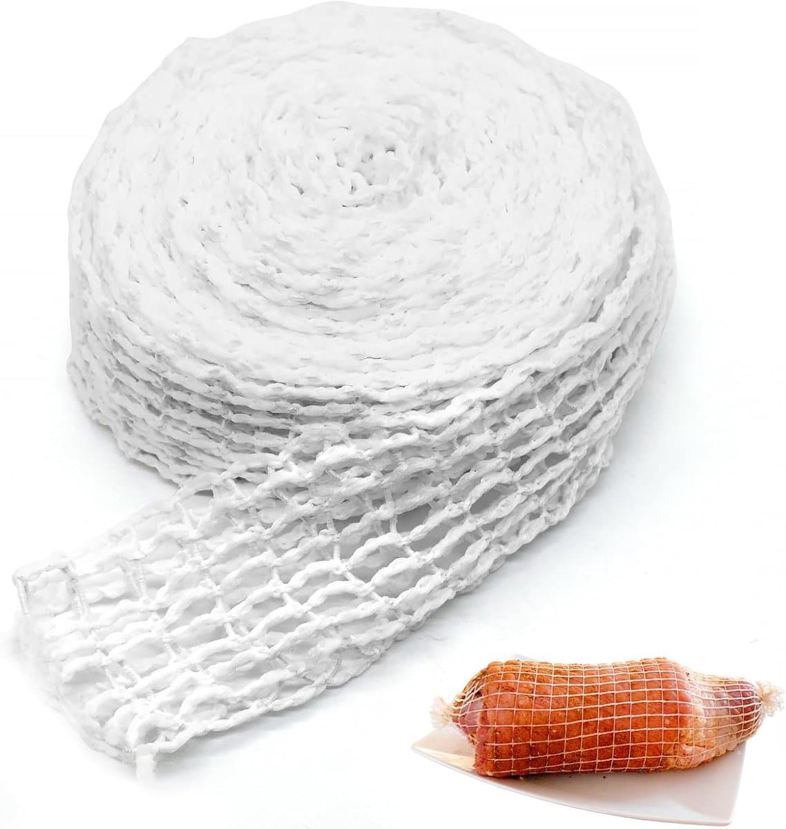 Roasting Net 5 m - 16 Holes - Elastic Meat Net met Hoge Elasticiteit - Geschikt voor Ham - Worst - Rundvlees - Lam - Kalkoen - Pootjes en Biefstukken