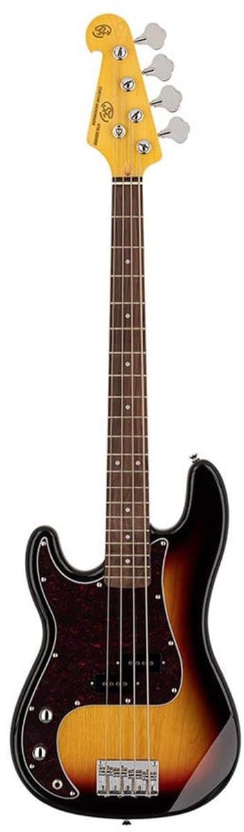 Elektrische basgitaar - SX SPB6234L3TS - Retro Series - Linkshandig - 3/4 schaal - P-Style - Sunburst - Inclusief tas
