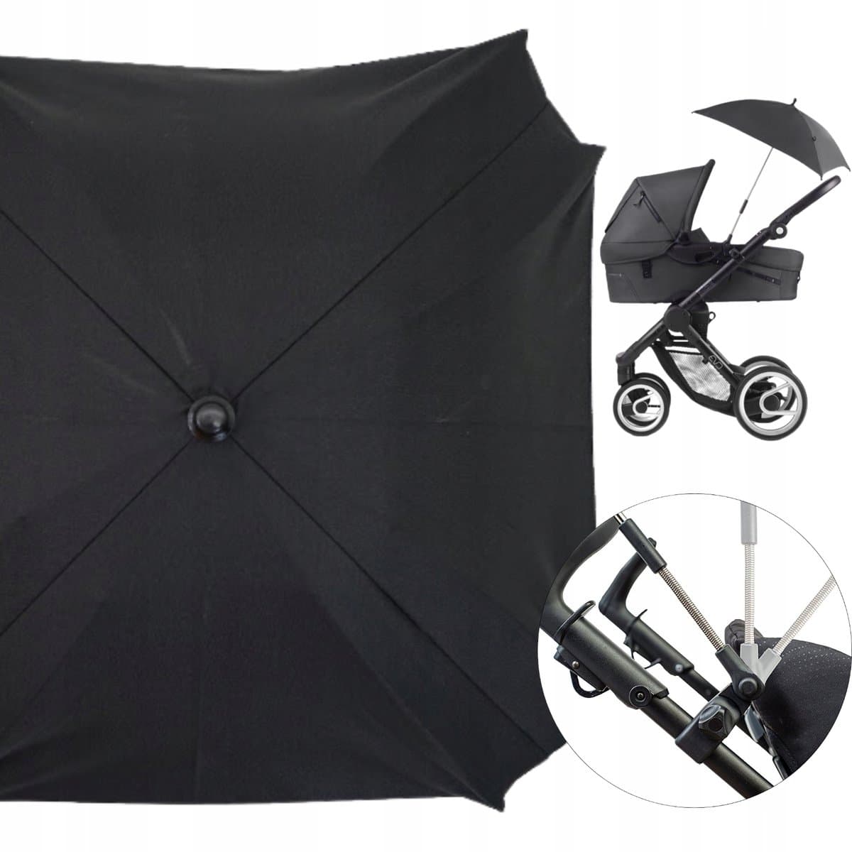Universele Kinderwagen Parasol met UV Bescherming - Vierkant