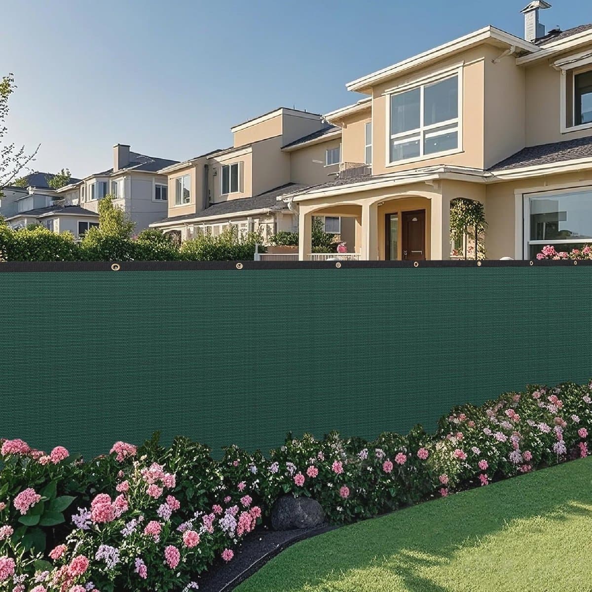 Heavy Duty Privacyscherm 4x50 - 90% Blokkering Groen Schaduwnet voor Tuin en Achtertuin met Ritsbanden