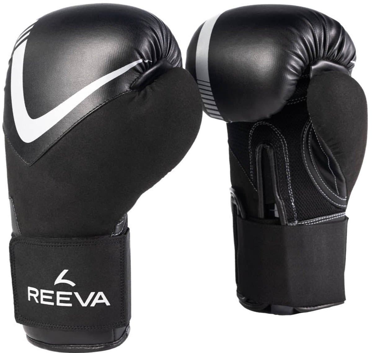 Reeva Bokshandschoenen 14 oz - (Microfiber) Leer - Zilver - Unisex - Dames & Heren - Geschikt voor Kickboksen, Boksen & Bokszaktraining - Stevige Pasvorm - Boxing Gloves