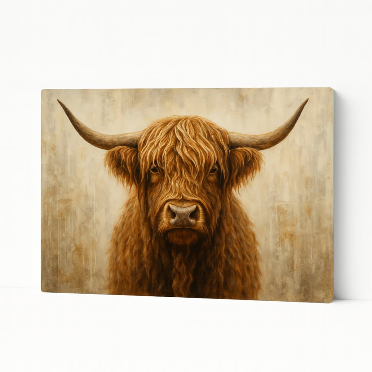 Hooglander portret – wandkunst – Canvas schilderij – 120x80 cm