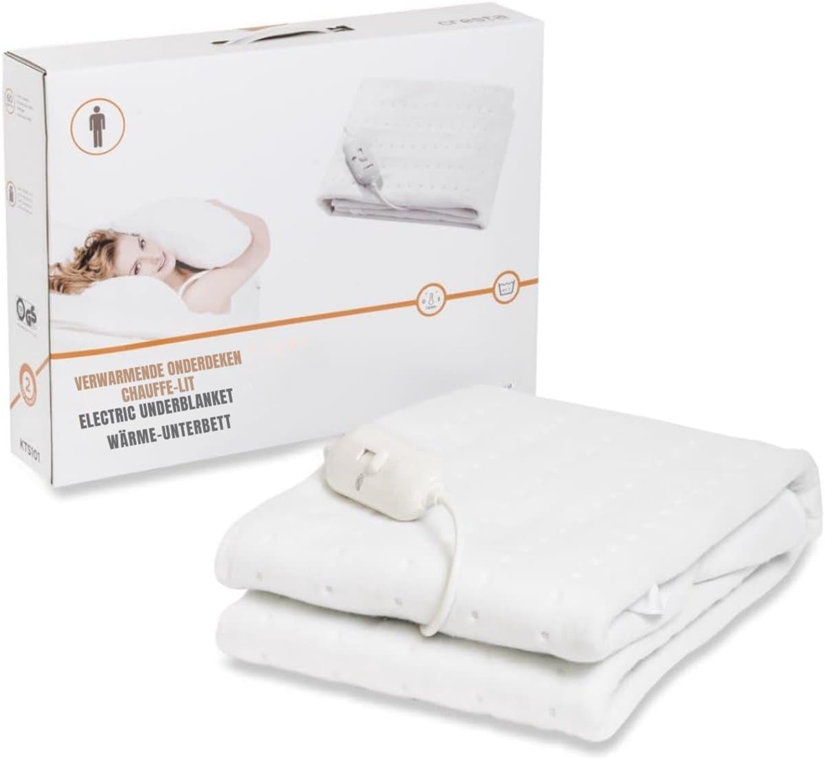 MMM® Elektrische Onderdeken 1 Persoon - Elektrische Bovendeken - Elektrisch Deken - Wit - 39cm x 29cm x 9cm