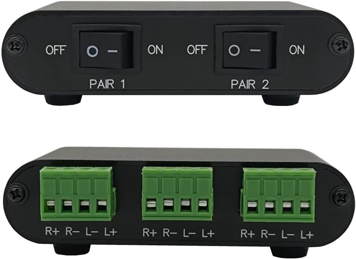 Stereo Audio Luidspreker Selector Schakelaar voor Twee Paar Speakers