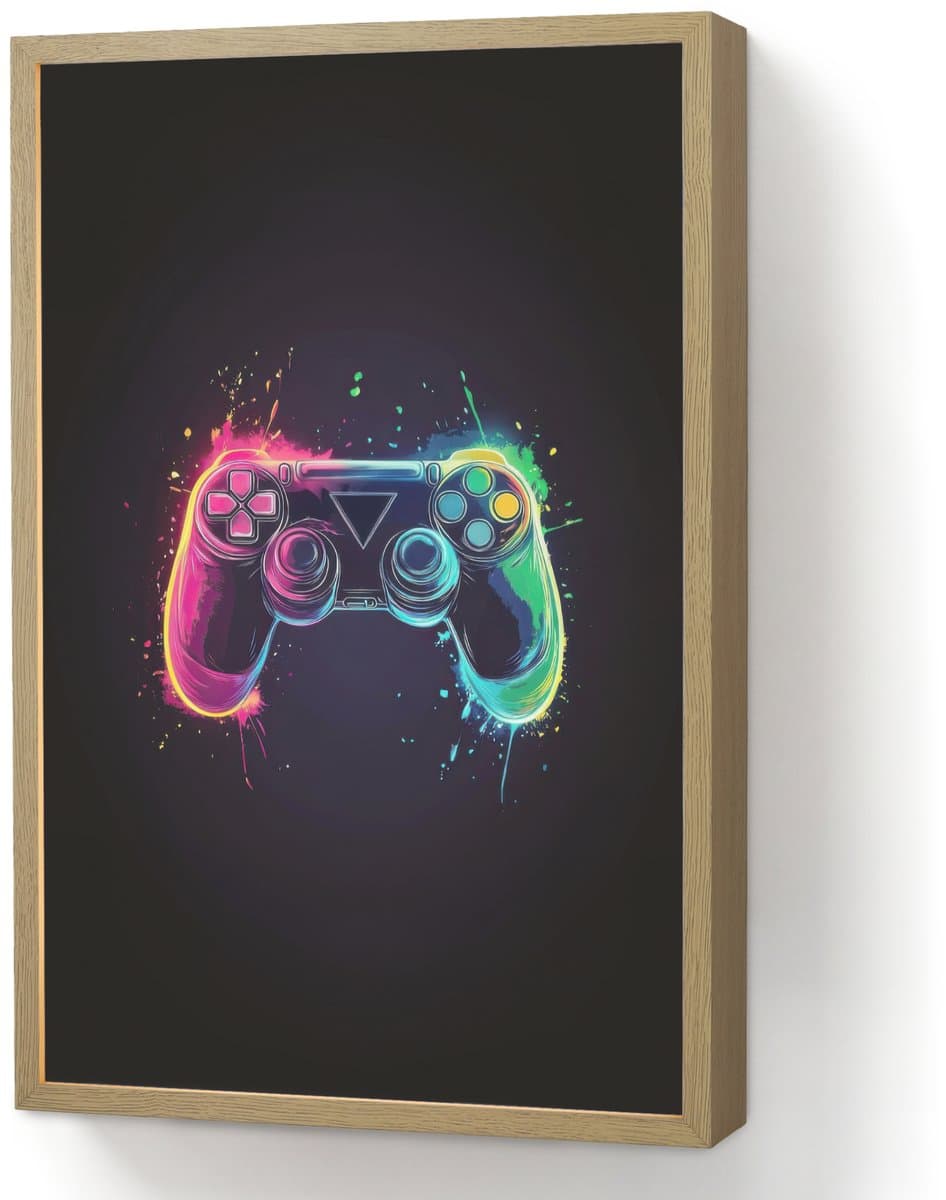 Wandlamp 40x60 cm - Oplaadbaar - Grafisch - Controller - Neon - Verfspatten - Wandlampen binnen woonkamer - Slaapkamer lamp - Decoratieve nachtlamp - Vloerlamp draadloos