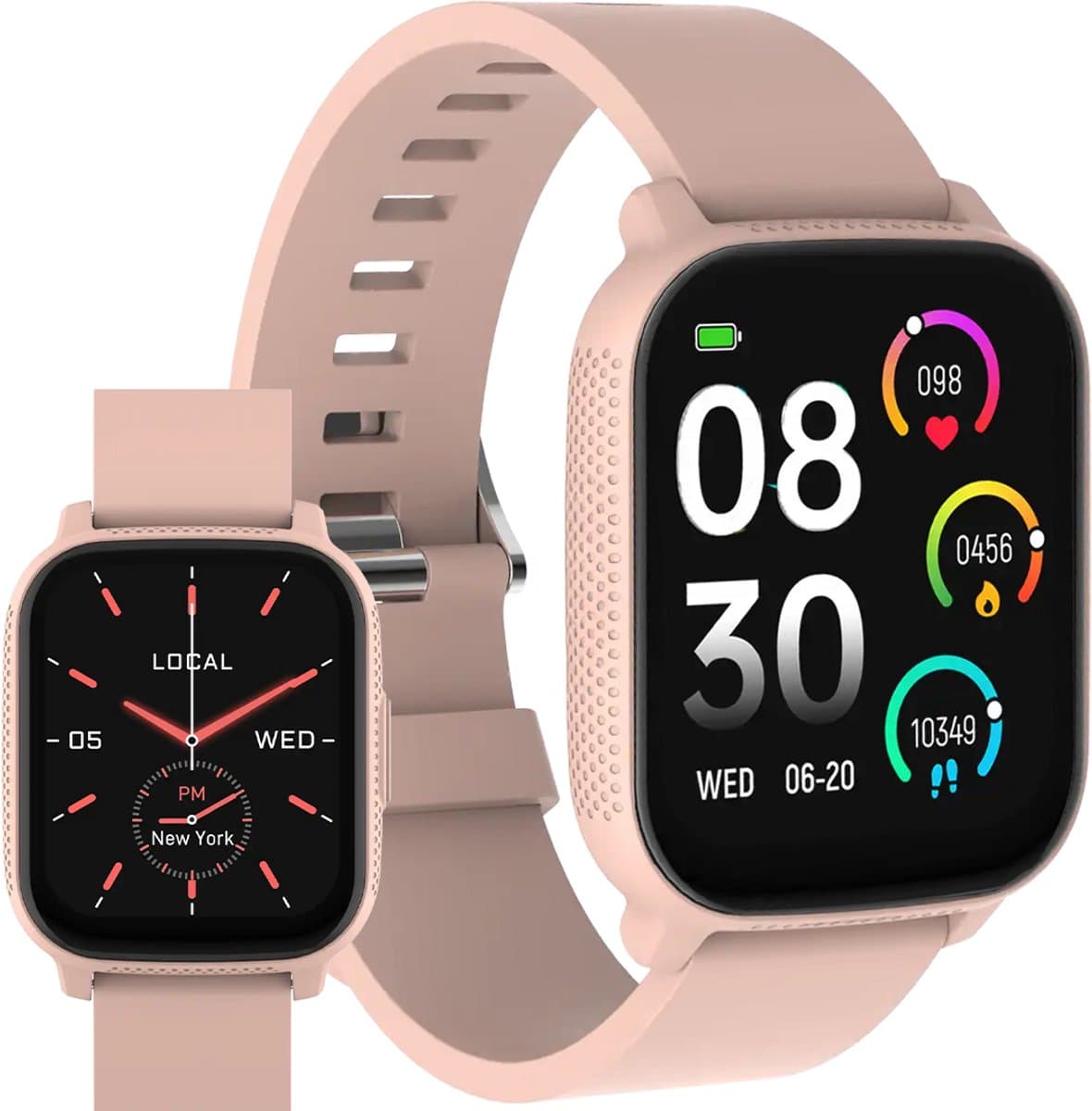 Denver Smartwatch - Android iOS - Notificaties - Sporthorloge - Hartslagmeter - Saturatiemeter - Slaapmonitor - SWC184RO - Roze