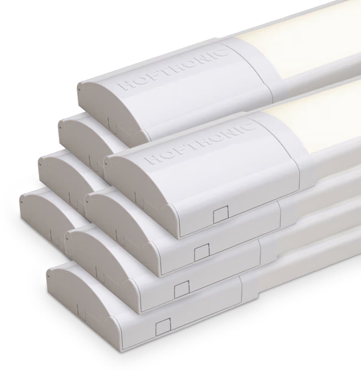 8x HOFTRONIC - LED Batten 120cm - 40W 4800 Lumen - 4000K Neutraal wit - LED TL Armatuur - Voor werkplaats, schuur en als onderbouwverlichting - Incl. montageklemmen & quick connector - 5 jaar garantie