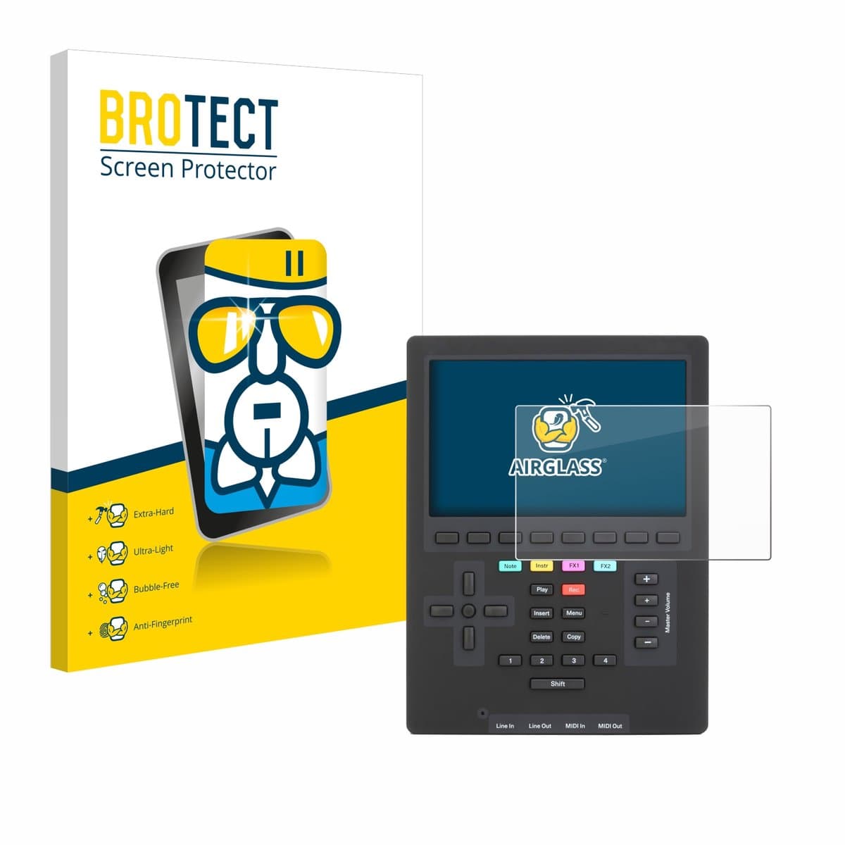 Screenprotector voor Polyend Tracker Mini Beschermglas transparant