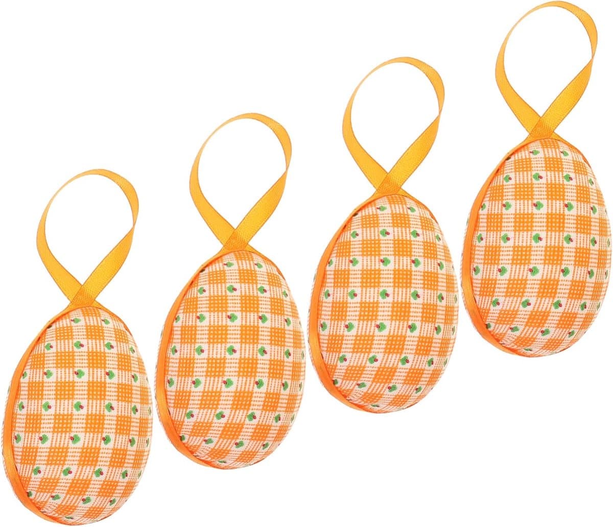 Paasdecoraties Set - Paasei Hangers - Feestelijke Versiering - Met Ophangtouw - 7 x 5 cm - Oranje
