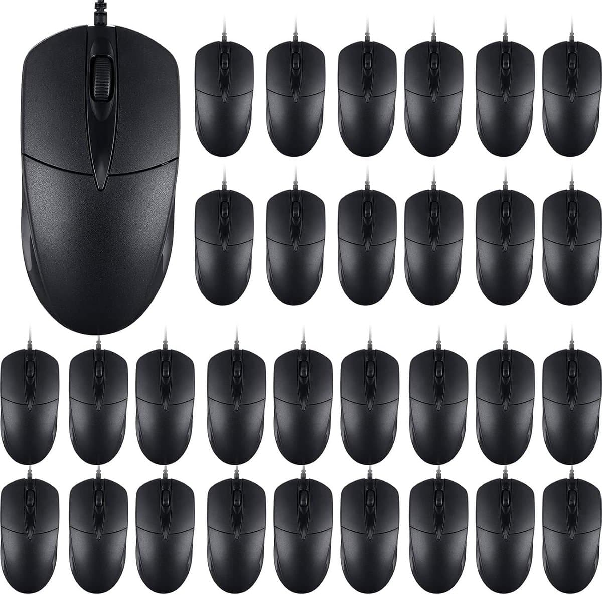60 Stuks Zwarte USB Bedrade Muis voor PC en Laptop met Hoge Precisie