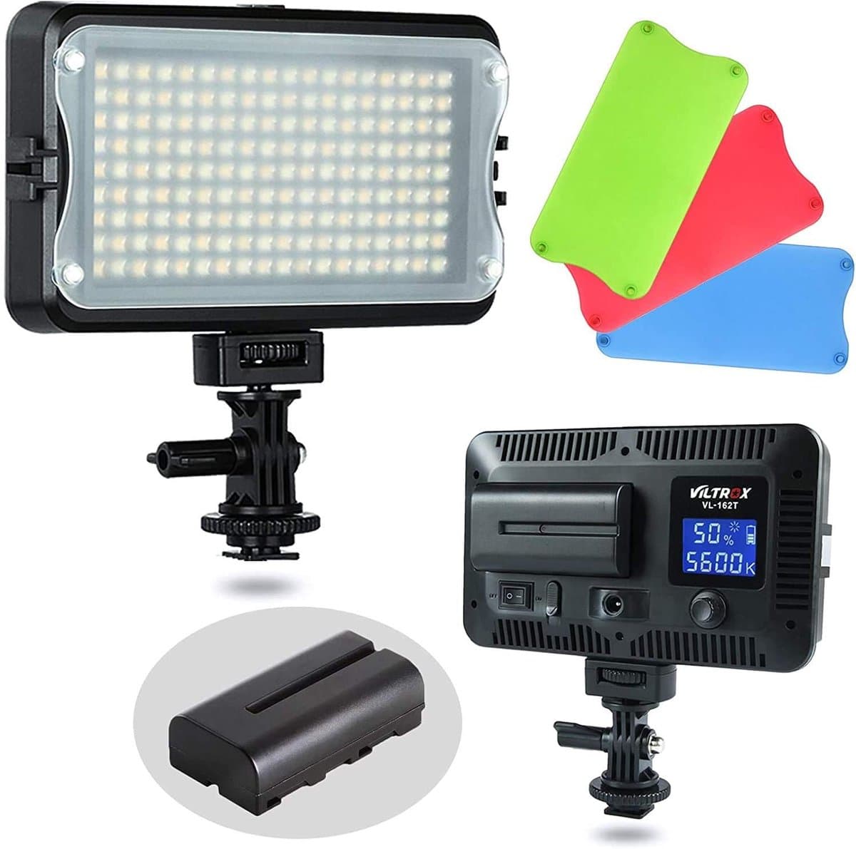 LED Videolamp - Draagbare Camera Lamp - Professionele Opnames - Instelbare Kleurtemperatuur - 16.7 x 9.8 x 3.2 cm