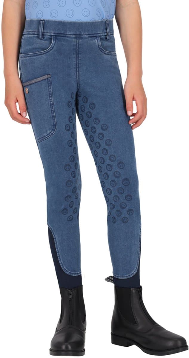 Qhp Paardrijlegging Qhp Rosalynn Denim Full Grip Kids Denim - 116