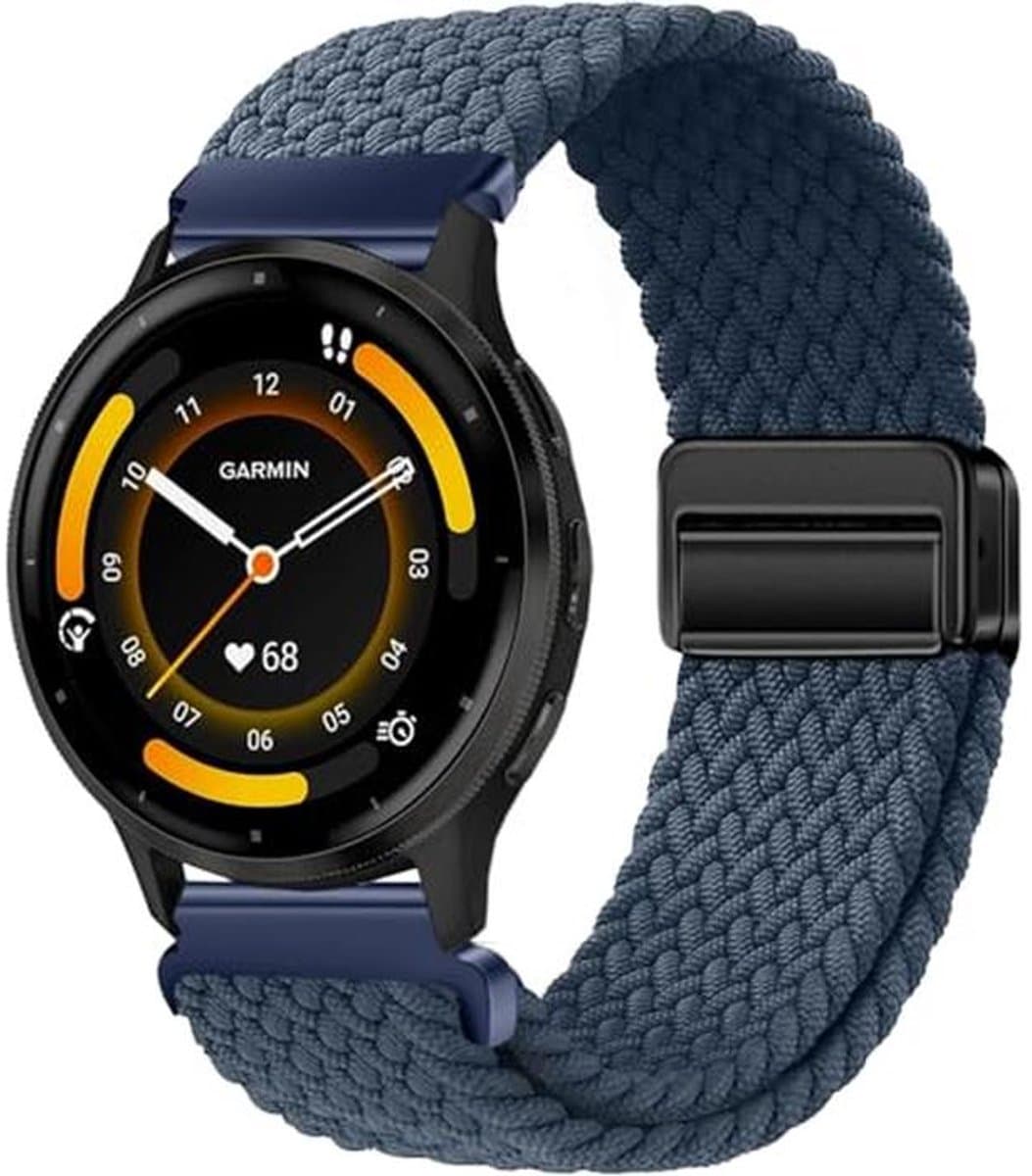 Nylon Gevlochten Horlogeband voor Smartwatches - 22mm Elastische Band voor Venu 2, Venu 3, Vivoactive 4, Forerunner 265, Forerunner 255, Forerunner 745