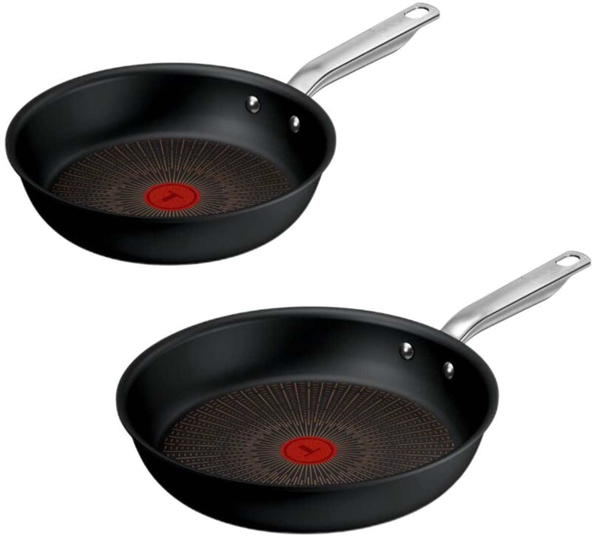 Tefal Experience - Pannenset - 24/28 cm - Fusion Core - Anti-aanbaklaag - Inductie - Geschikt voor gebruik met metalen spatels