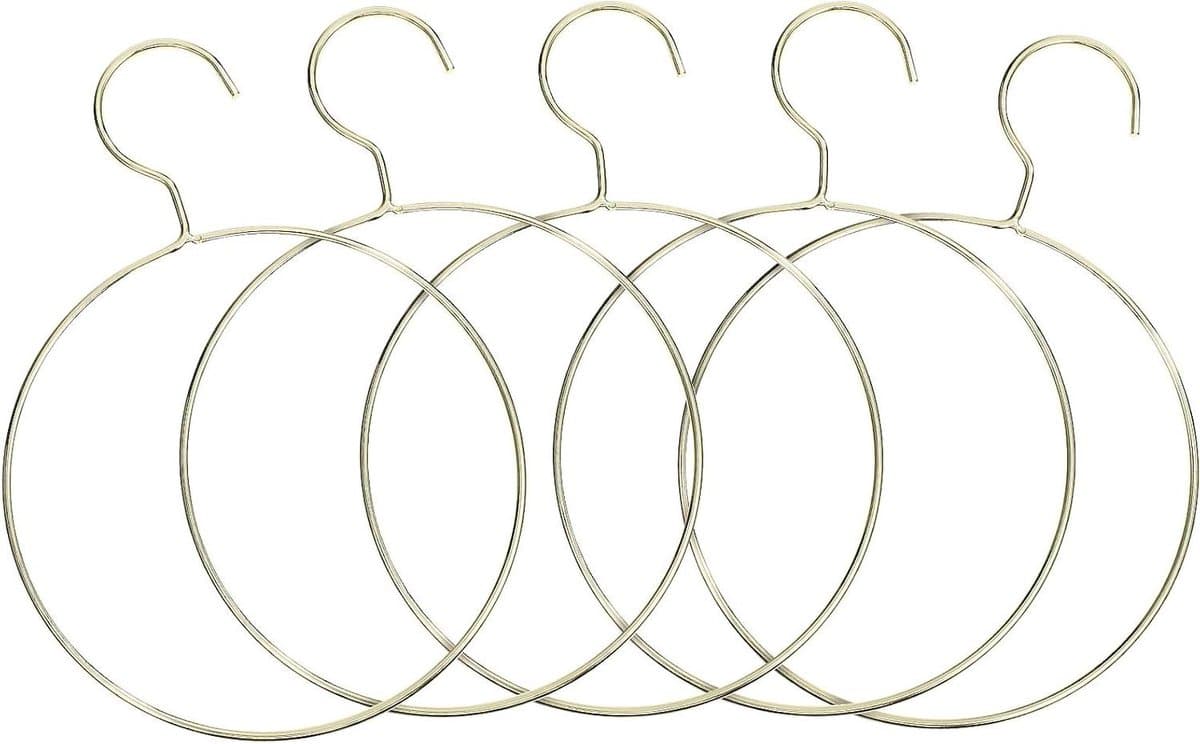 Allecto Plus - 5 Stuks Hijab Hanger Wasrek Riemrek Kast Kleerhangers - Broek Organisatie Opslag Cirkel Droogrek Truien Ring Zwaar - Handdoek Haar Wrap Hanger
