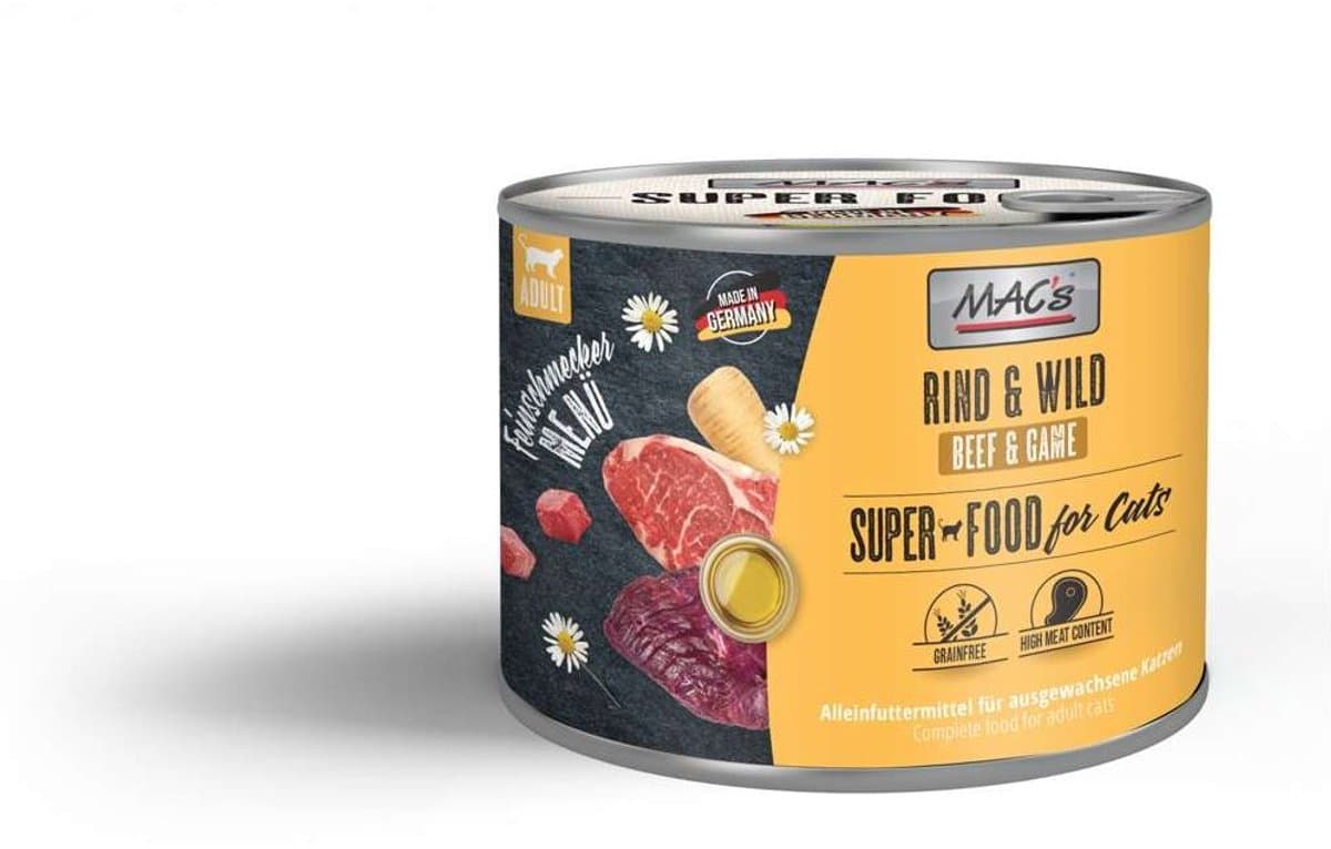 MAC's CAT - Gourmet blikje 6x200g - Rundvlees, kip & gans
