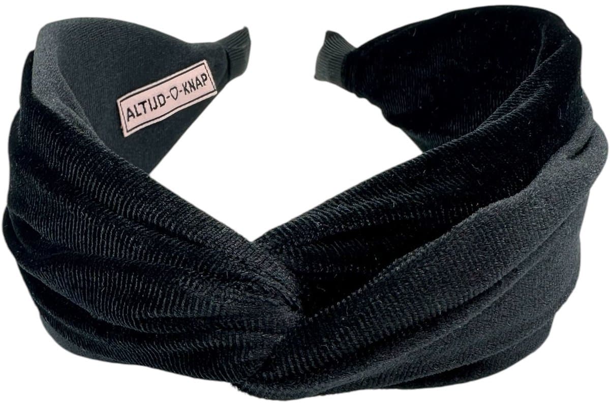 Altijd Knap - Haarband Velvet Zwart - Brede zwarte velvet haarband