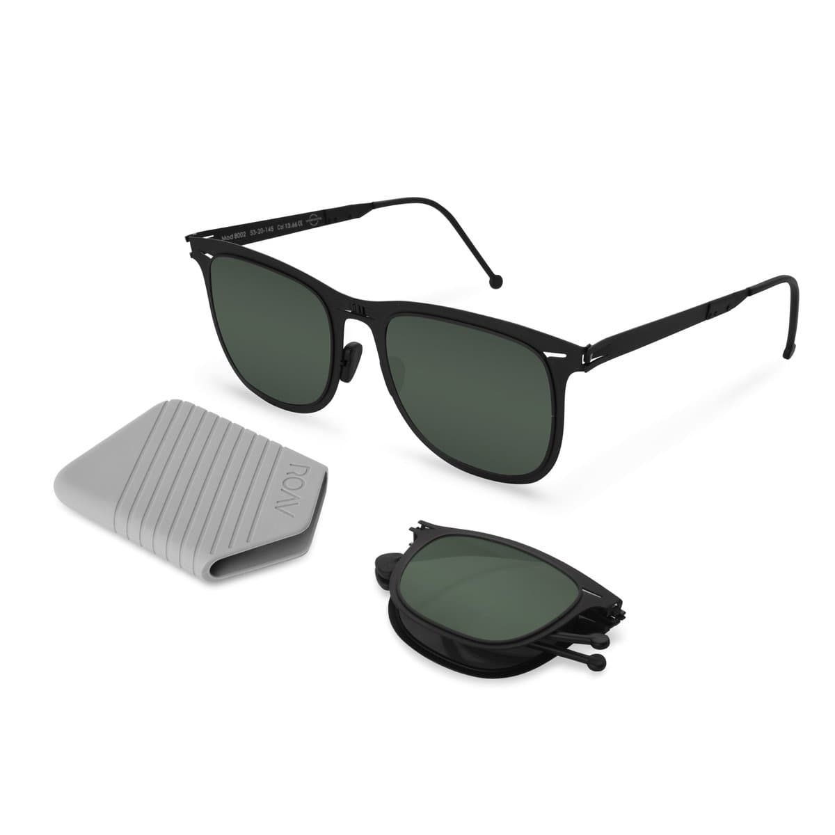 ROAV Lennox – Opvouwbare zonnebril – Polariserend UV400 - Matte Black - G15 Glazen