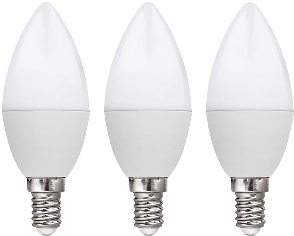 Kobi LED Lamp Kaarsvorm E14 8.5W - 806lm - 6500K - 230V - Voor Technische Ruimtes, Keuken of Werkplek - 3 stuks