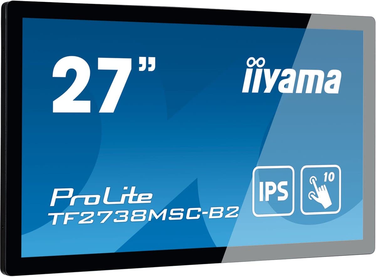 Iiyama ProLite TF2738MSC-B2 10-punts open frame aanraakscherm met randloos glas, 68,6 cm, zwart