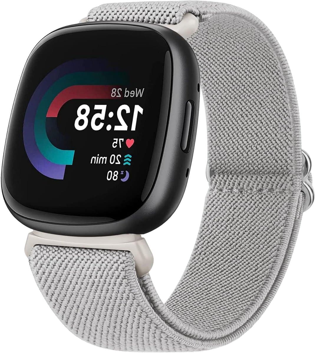 Allecto Plus - Zacht Elastische Sportnylon Armband Fitbit Versa 3/Fitbit Versa 4 - Dames en Heren - Reservearmband Fitbit Sense - Comfortabel en Duurzaam