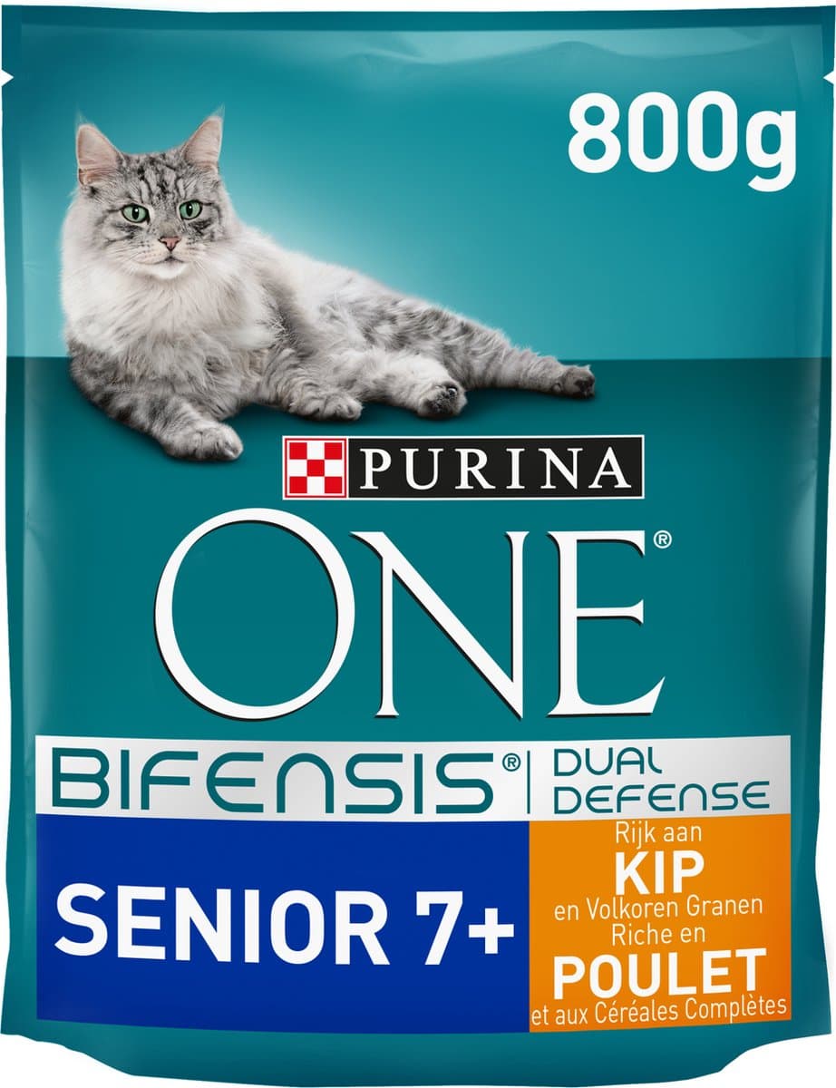 Purina ONE Senior Kattenvoer Kip&Volkoren Granen 800g