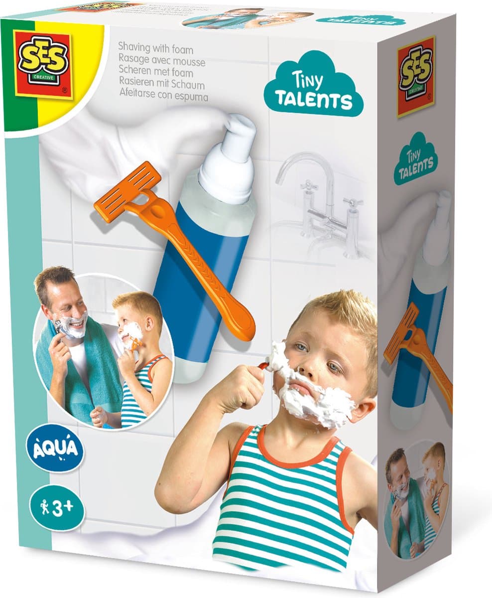 SES - Tiny Talents - Badspeelgoed Jongens - Scheren met foam - huidvriendelijk en hypoallergeen - samen met papa - Speelgoed 3 Jaar