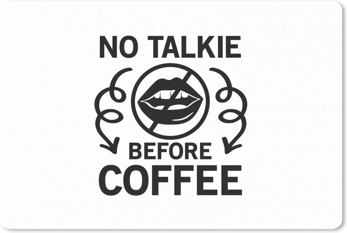 Muismat XXL 90x60 cm - Bureau onderlegger - Bureau mat No talkie before coffee - Quotes - Koffie - Spreuken - Bureaumat - Gaming mousepad xl - Bureaulegger groot - Computer deskmat
