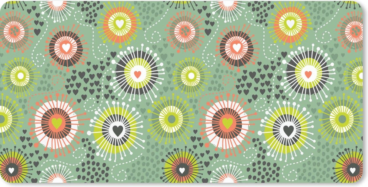 Muismat XXL 80x40 cm - Bureau onderlegger - Bureau mat Bloem - Design - Hartjes - Bureaumat - Gaming mousepad xl - Bureaulegger groot - Computer deskmat