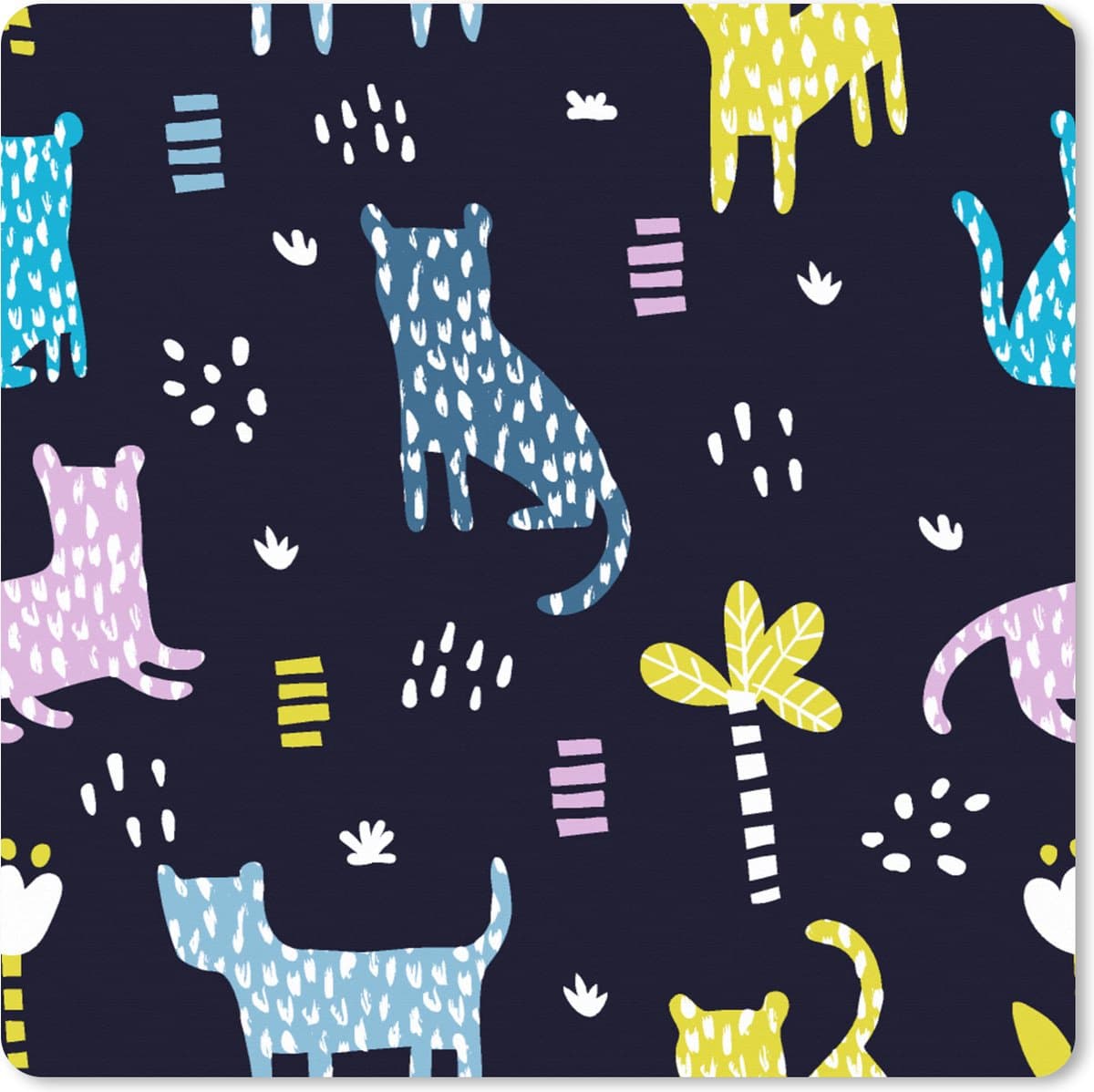 Muismat XXL 40x40 cm - Bureau onderlegger - Bureau mat Design - Jungle - Luipaard - Dieren - Bureaumat - Gaming mousepad xl - Bureaulegger groot - Computer deskmat