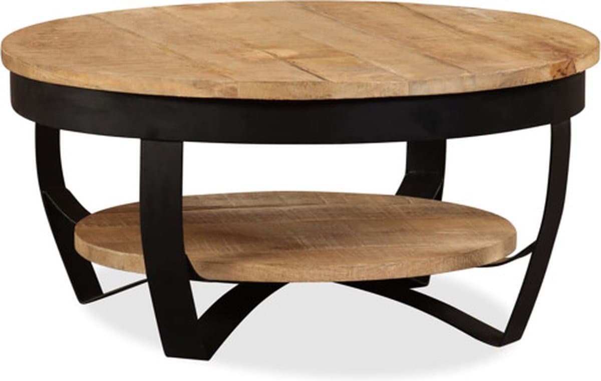 vidaXL Salontafel Massief Ruw Mango Hout - 65 x 32 cm, Bruin