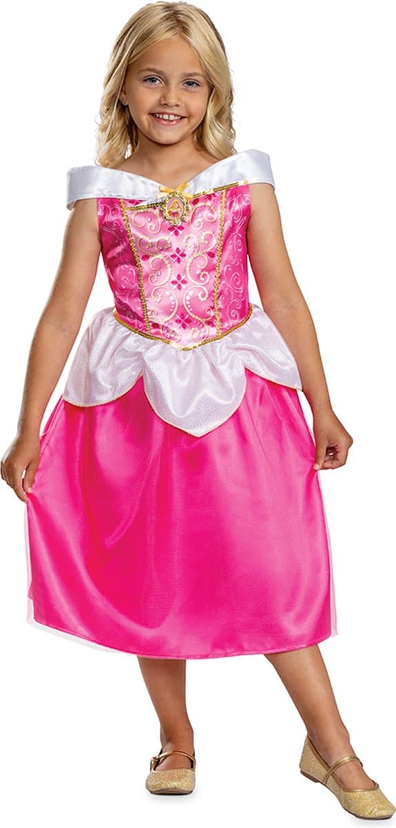 DISNEY Prinses - SLEEPING BEAUTY, Aurora jurk Classic, Maat XS (3T-4T jaar), Meisjes