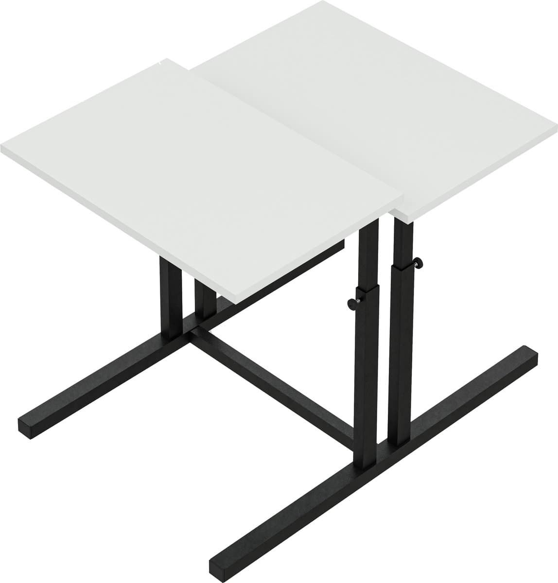 FurniChic, verstelbare moeder- en kind 2-delige tafelset, in hoogte verstelbare tafel, bijzettafel, speeltafel, bureau voor hem en haar, multifunctioneel-Sacramento OAK, 80 x 60 x 43-73 cm (l x b x h)