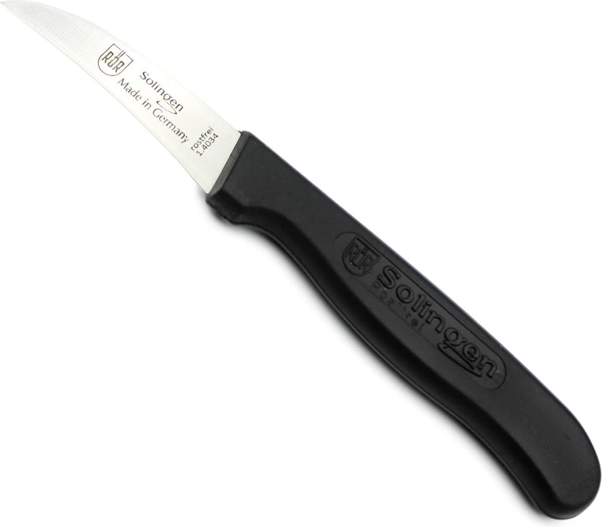 RÖR Solingen Aardappelschilmes – RVS – Krom – Lemmet 5,5 cm – Heft Kunststof Zwart – Anti Slip