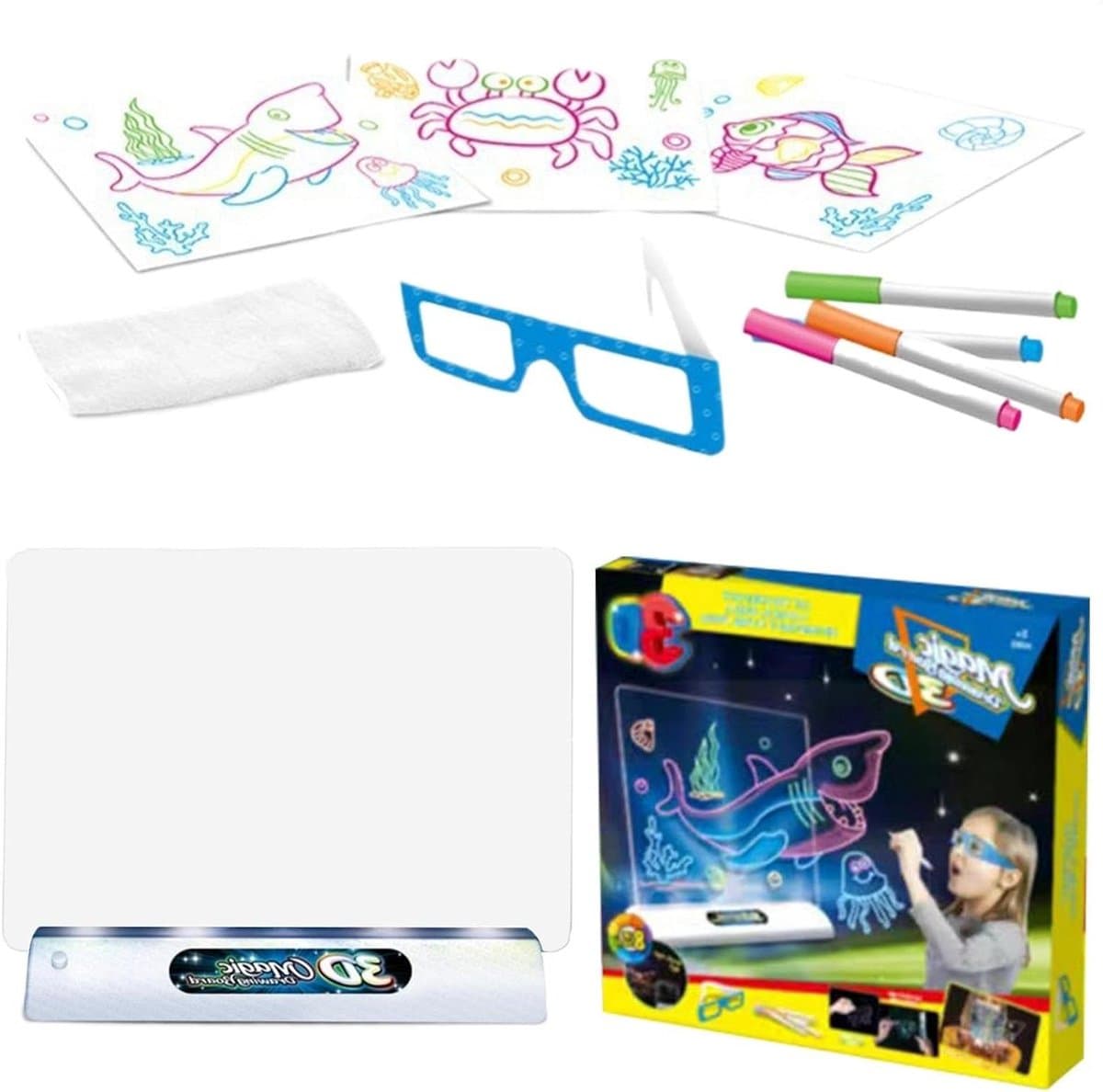 LED Tekentablet - Lichtbak Tekenen - Creatief Tekenen - Fluorescerend Effect - 500 g - c