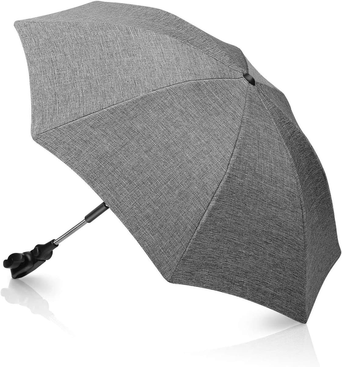 Kinderparasol - Buggy parasol - Bescherming tegen zon - 360° verstelbaar - 78 cm diameter - Grijs