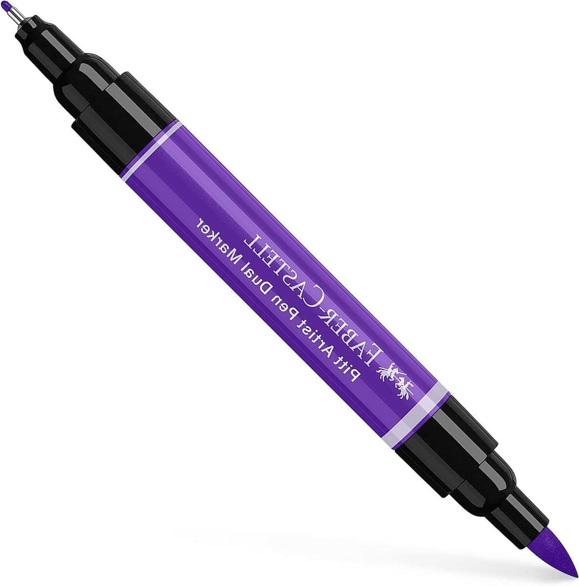Dual Marker Pen - Artist Pen Grafische Pen - Tekenen en Schetsen - Dubbele Penseelpunten - 1 Stuks - Paars Violet