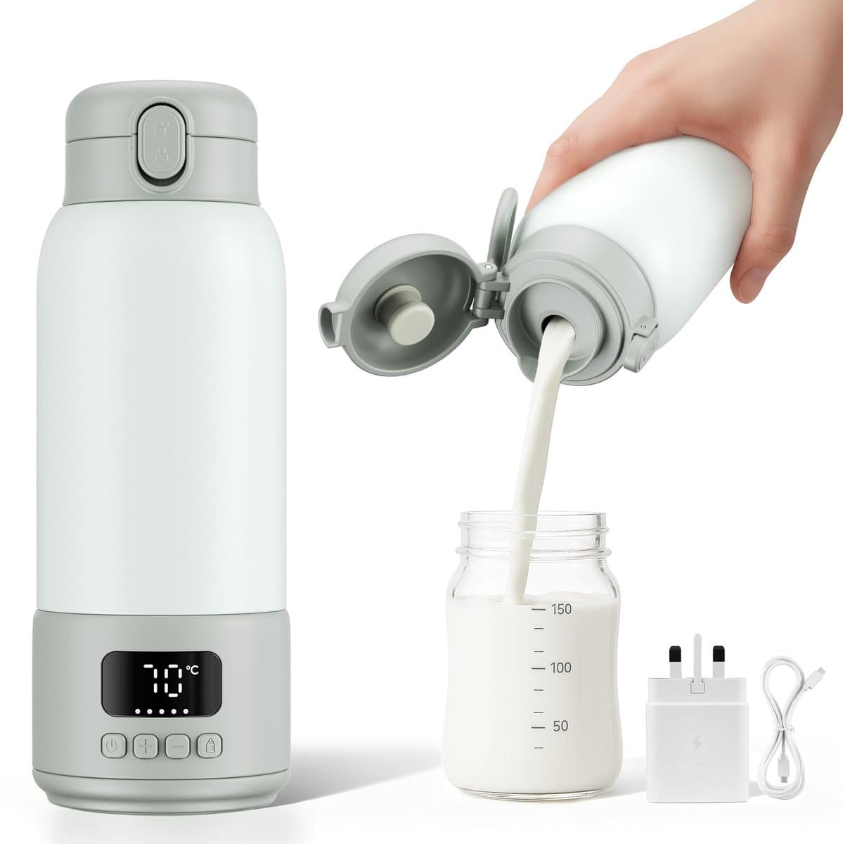 Omgoods - Draagbare Melkverwarmer voor Baby's met Instelbare Temperatuur