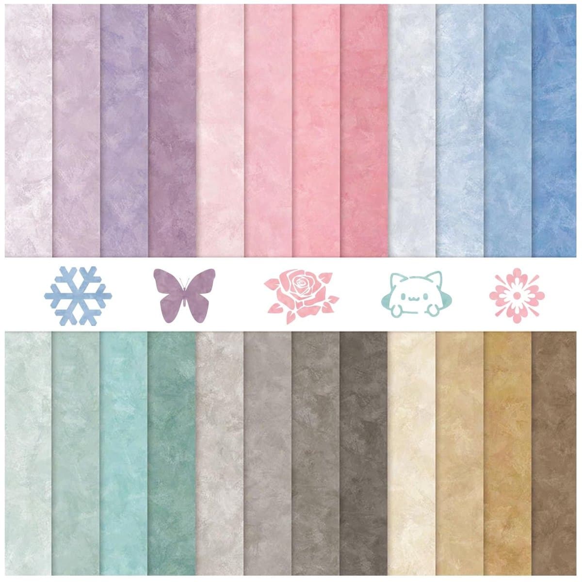 Omgoods- Scrapbookpapier kleurrijk - 24 Vellen - 30,5 x 30,5 cm - Dubbelzijdig - Motiefpapier - Knutselen voor kinderen - Hoogwaardig materiaal - Knutselpapier