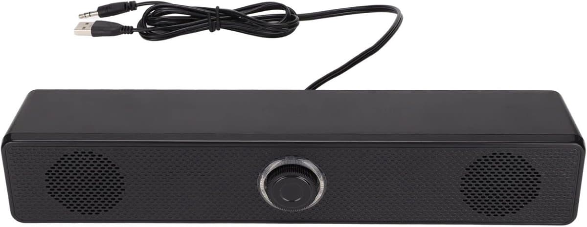 Soundbar, 3,5 Mm-ingang Computerluidspreker USB-aangedreven Surround Sound USB-aangedreven voor Desktop-pc Laptop Tablet