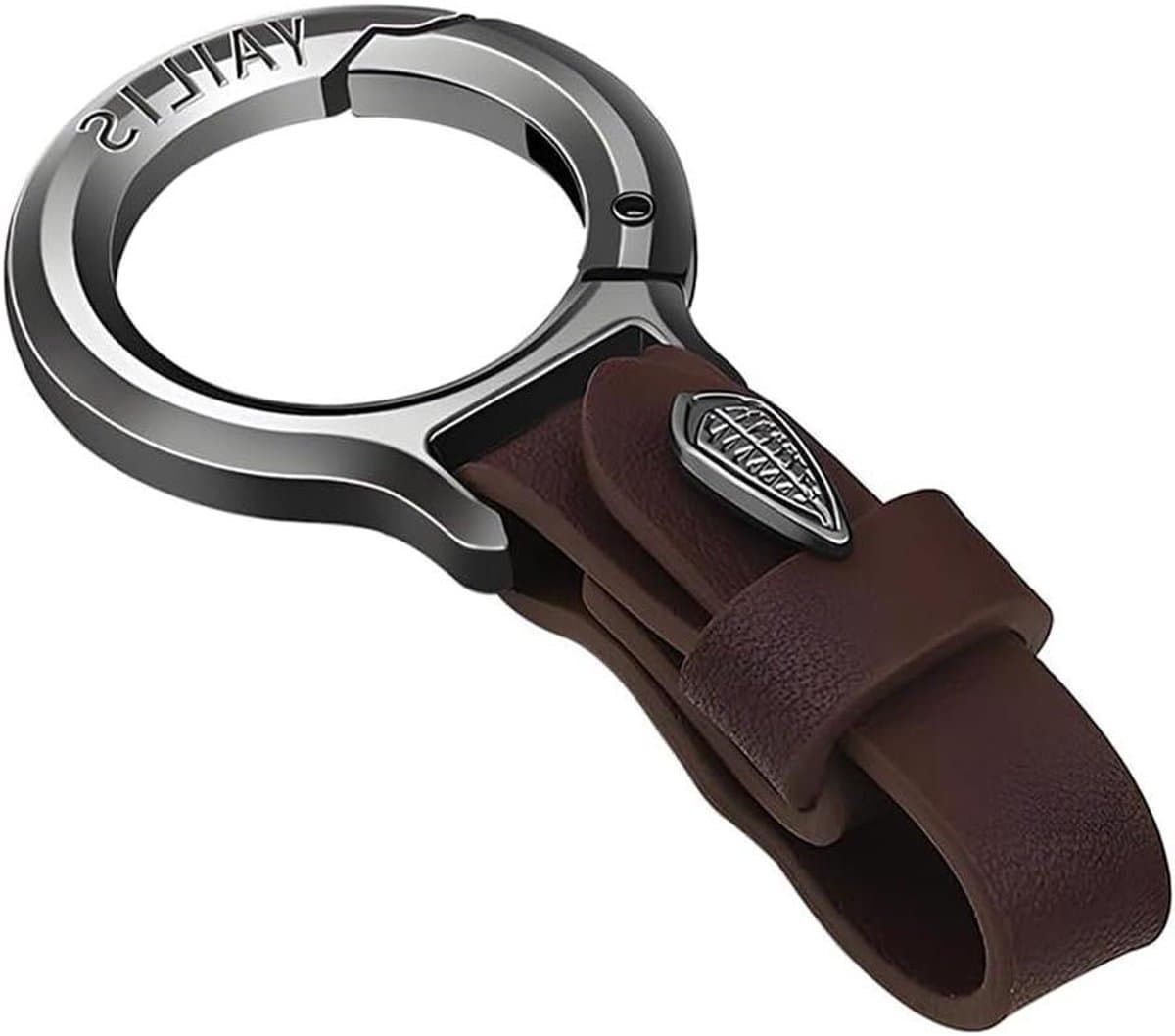 Sleutelhanger - Sleutelring Auto - Voertuig Organisatie - Zinklegering Leer - 30 gram - Bruin