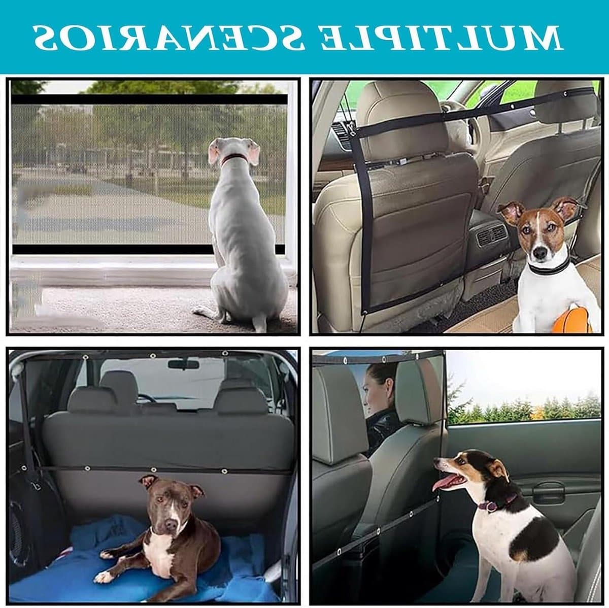 Hondennet Auto - Hondenafscheiding Auto - Veilig Reizen - Verstelbaar Mesh - 100 cm - Zwart