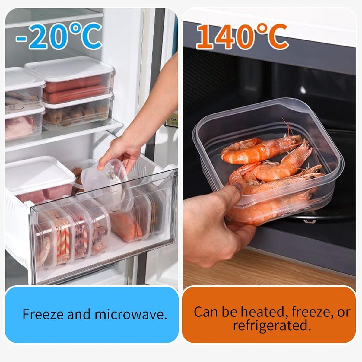 Fruitcontainers Koelkast - Verse Voedselbewaarder - Keuken Organiseren - Lekvrije Afsluiting - 650 ml - Transparant