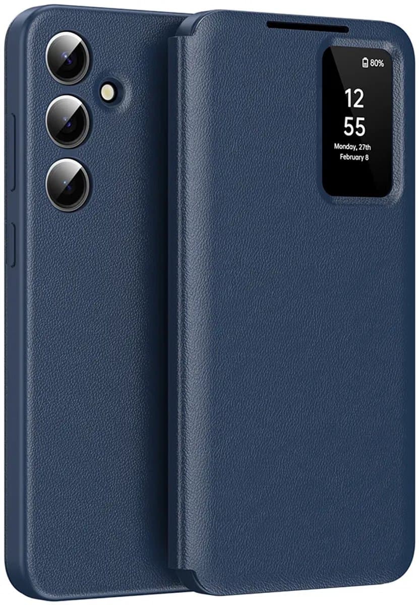 Hoesje geschikt voor Samsung Galaxy S25 FE - Techsuit SmartView Book Wallet Case - Blauw